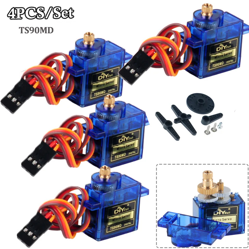 Rc Helicopter Motor - 4 шт. микро-цифровые сервоприводы TS90MD с
